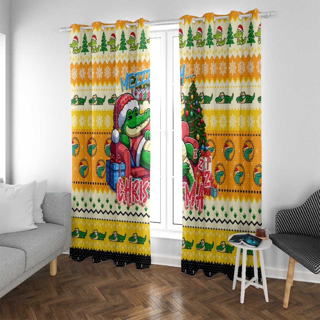 Crocodile Mezzy Christmas Window Curtain Funny Style - Wonder Print Shop