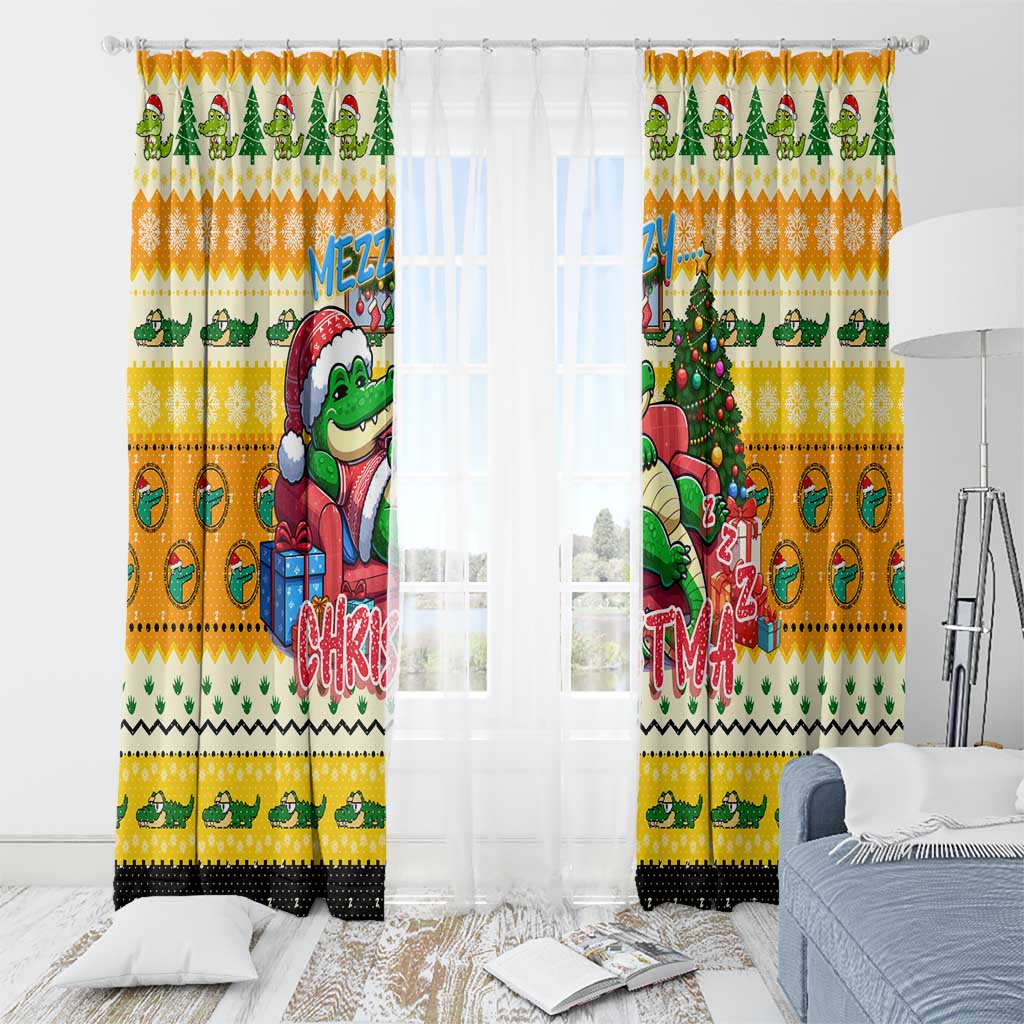 Crocodile Mezzy Christmas Window Curtain Funny Style - Wonder Print Shop