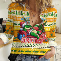 Crocodile Mezzy Christmas Women Casual Shirt Funny Style - Wonder Print Shop
