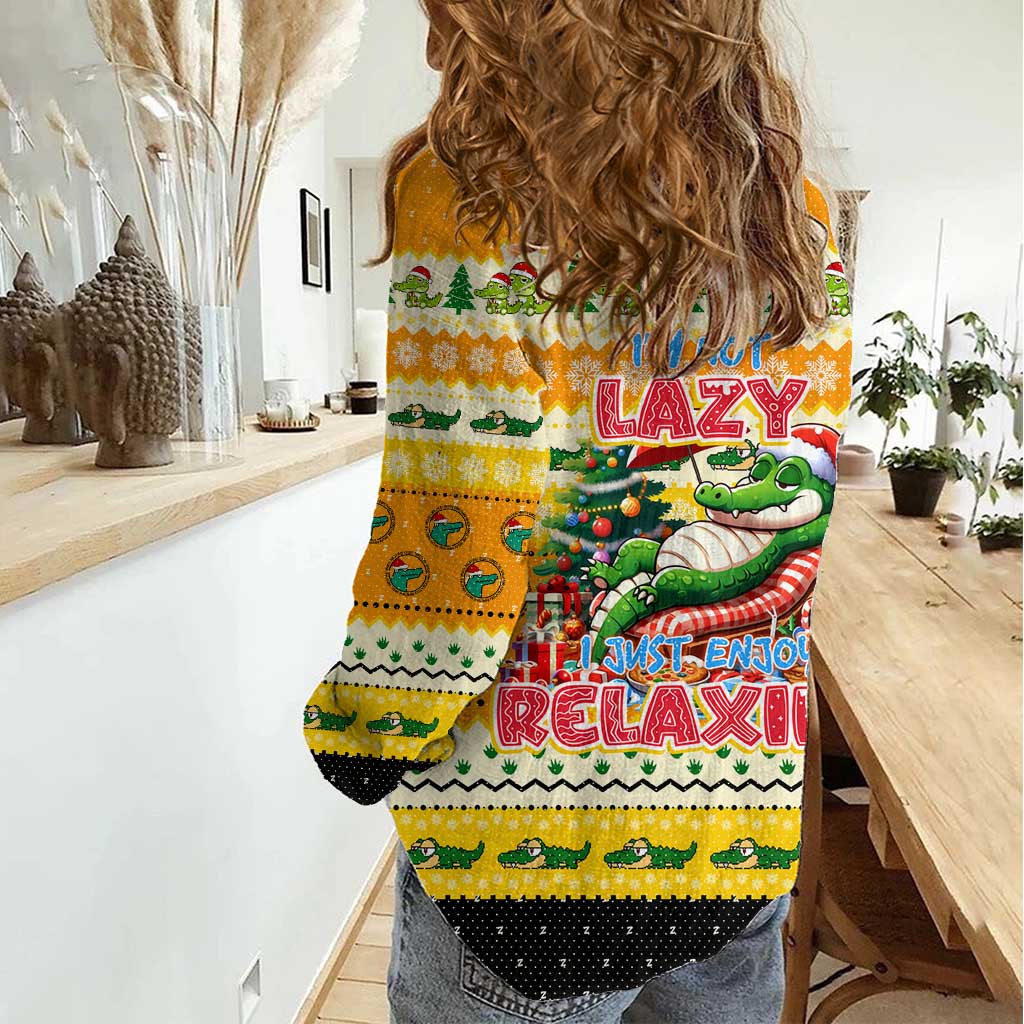 Crocodile Mezzy Christmas Women Casual Shirt Funny Style - Wonder Print Shop