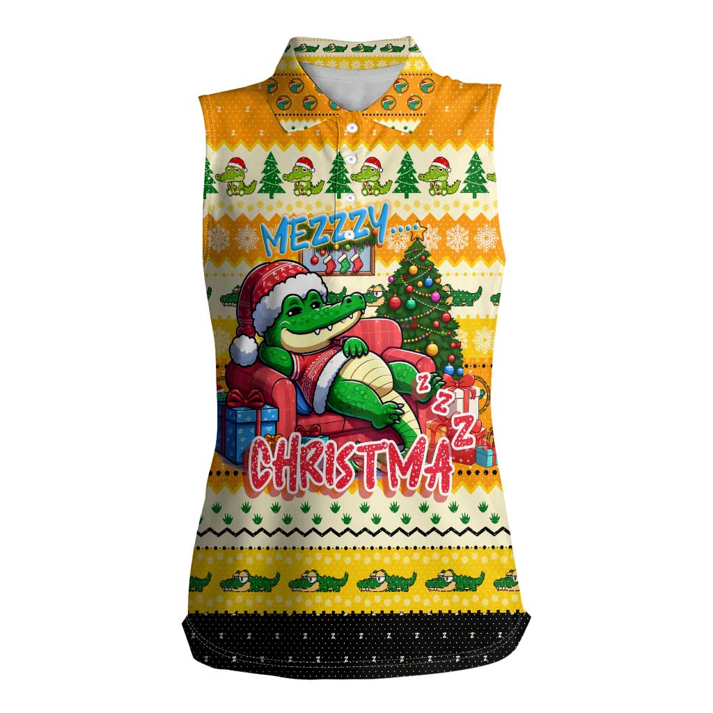 Crocodile Mezzy Christmas Women Sleeveless Polo Shirt Funny Style - Wonder Print Shop