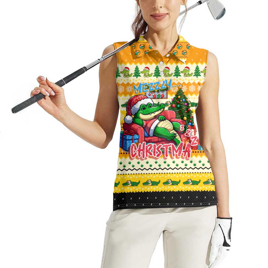 Crocodile Mezzy Christmas Women Sleeveless Polo Shirt Funny Style - Wonder Print Shop