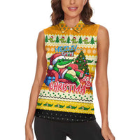 Crocodile Mezzy Christmas Women Sleeveless Polo Shirt Funny Style - Wonder Print Shop