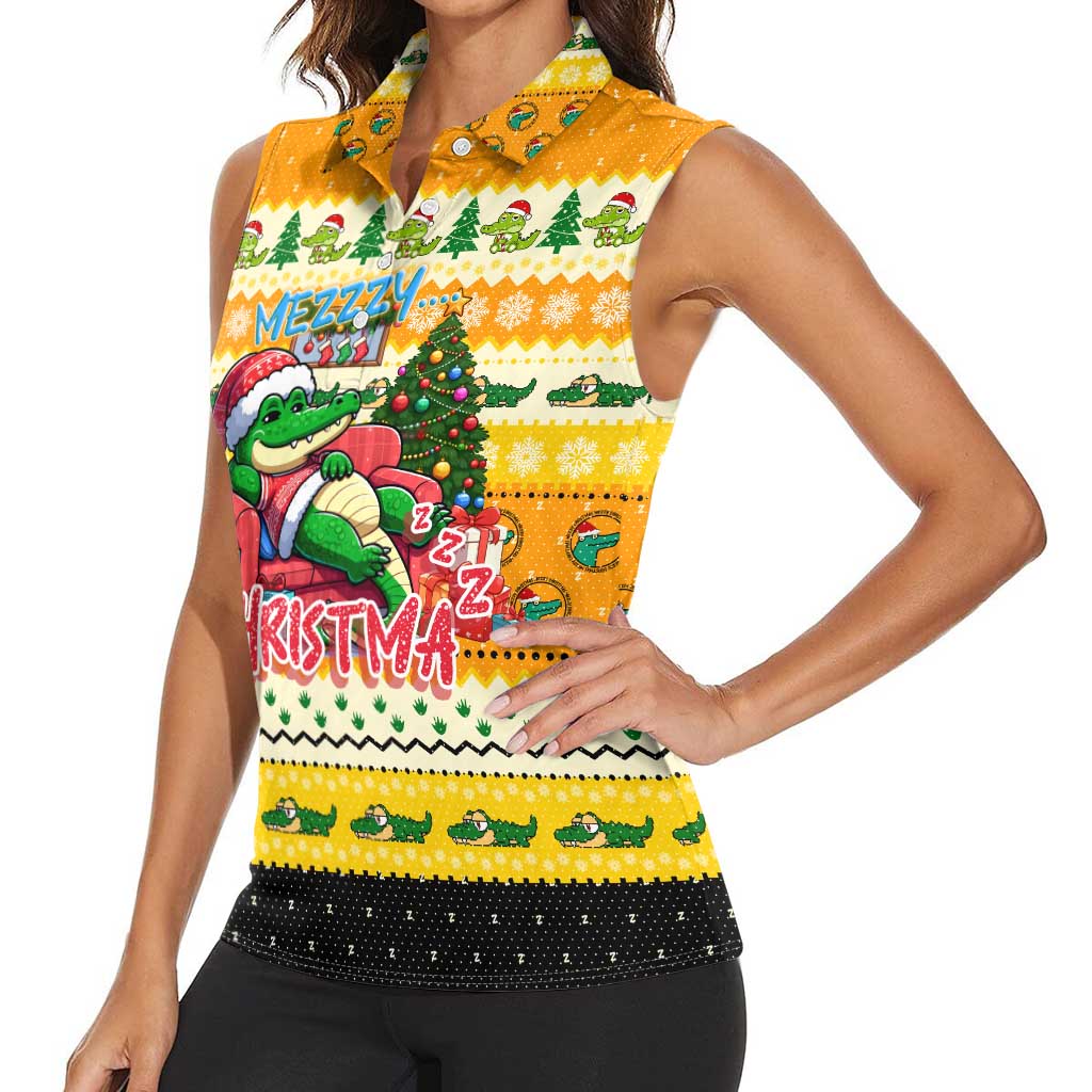 Crocodile Mezzy Christmas Women Sleeveless Polo Shirt Funny Style - Wonder Print Shop