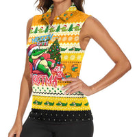 Crocodile Mezzy Christmas Women Sleeveless Polo Shirt Funny Style - Wonder Print Shop