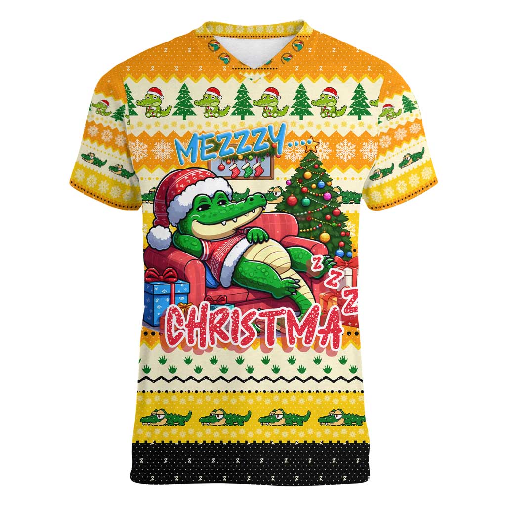Crocodile Mezzy Christmas Women V-Neck T-Shirt Funny Style - Wonder Print Shop