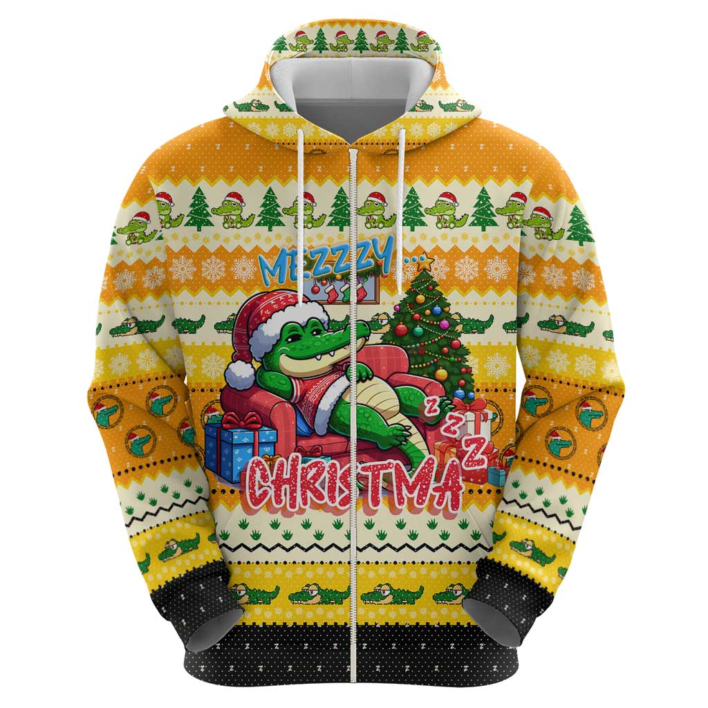 Crocodile Mezzy Christmas Zip Hoodie Funny Style - Wonder Print Shop