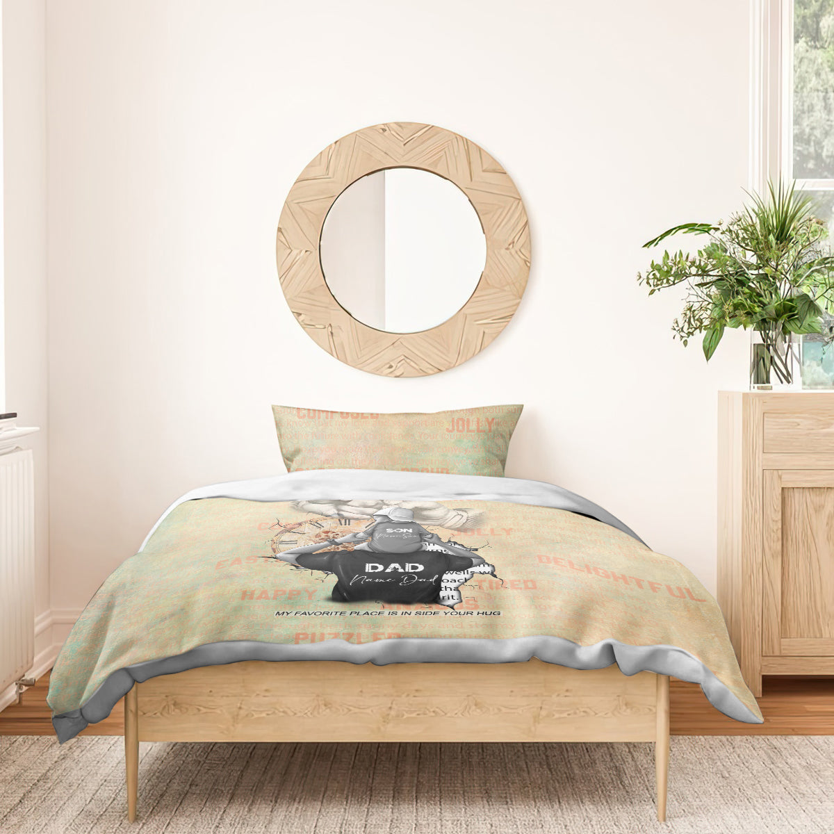 Personalized Father And Son Bedding Set Gift for Dad - Wonder Print Shop