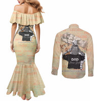 Personalized Father And Son Couples Matching Mermaid Dress and Long Sleeve Button Shirt Gift for Dad