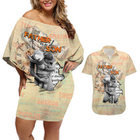 Personalized Father And Son Couples Matching Off Shoulder Short Dress and Hawaiian Shirt Gift for Dad - Wonder Print Shop