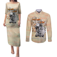 Personalized Father And Son Couples Matching Puletasi and Long Sleeve Button Shirt Gift for Dad - Wonder Print Shop