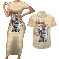 Personalized Father And Son Couples Matching Short Sleeve Bodycon Dress and Hawaiian Shirt Gift for Dad - Wonder Print Shop