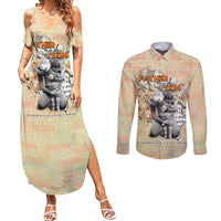Personalized Father And Son Couples Matching Summer Maxi Dress and Long Sleeve Button Shirt Gift for Dad - Wonder Print Shop