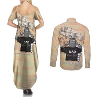 Personalized Father And Son Couples Matching Summer Maxi Dress and Long Sleeve Button Shirt Gift for Dad - Wonder Print Shop