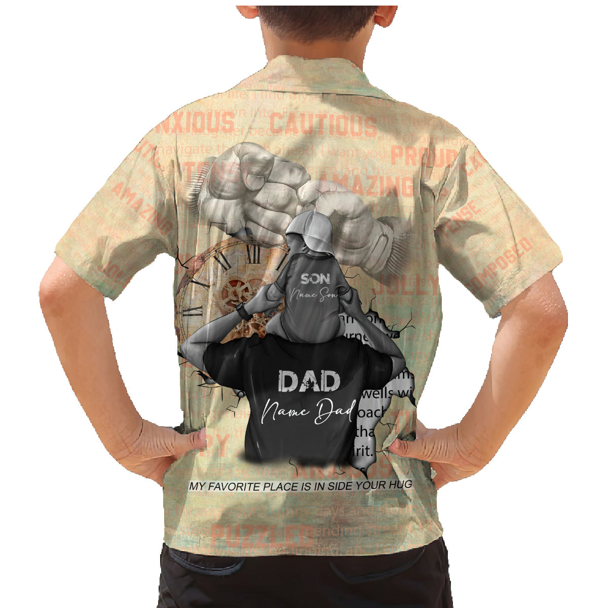 Personalized Father And Son Family Matching Mermaid Dress and Hawaiian Shirt Gift for Dad - Wonder Print Shop