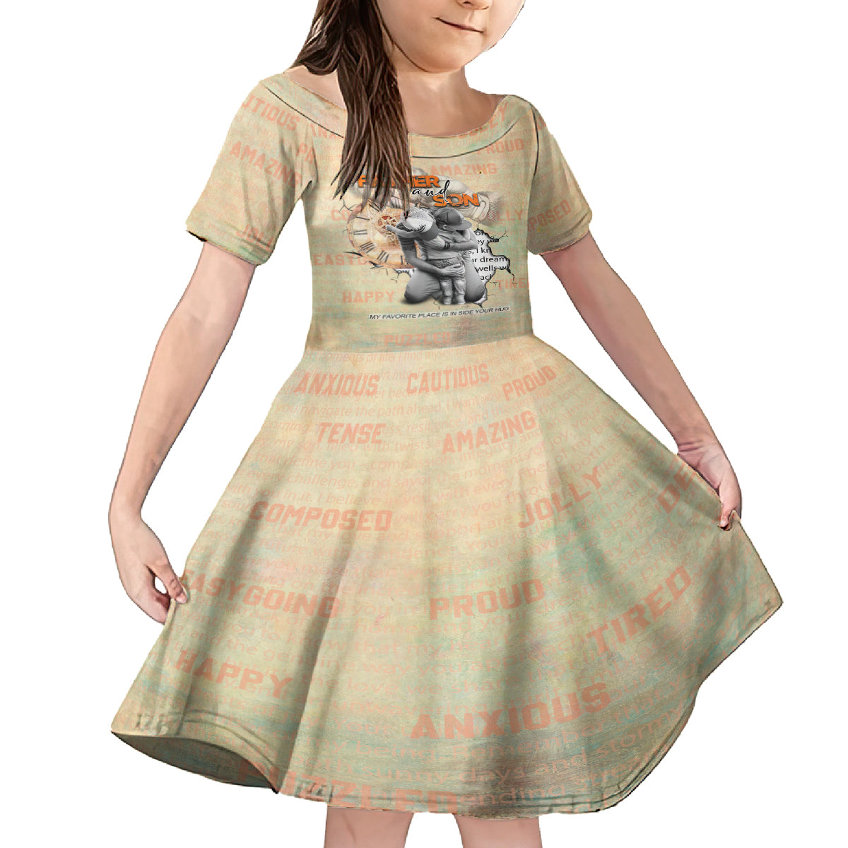 Personalized Father And Son Family Matching Off Shoulder Short Dress and Hawaiian Shirt Gift for Dad - Wonder Print Shop