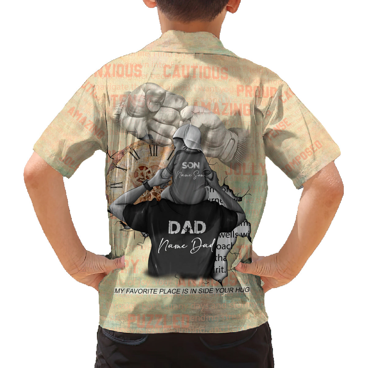 Personalized Father And Son Family Matching Summer Maxi Dress and Hawaiian Shirt Gift for Dad - Wonder Print Shop