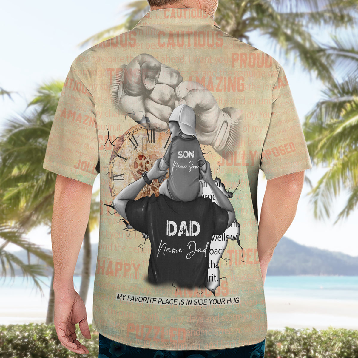 Personalized Father And Son Hawaiian Shirt Gift for Dad - Wonder Print Shop
