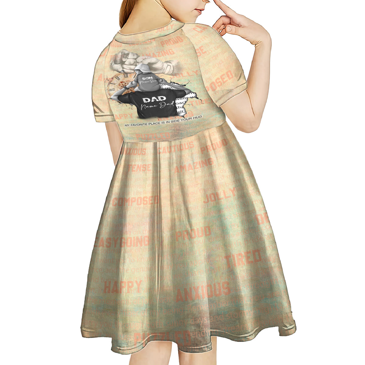 Personalized Father And Son Kid Short Sleeve Dress Gift for Dad - Wonder Print Shop