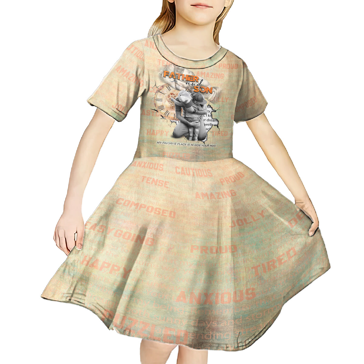 Personalized Father And Son Kid Short Sleeve Dress Gift for Dad - Wonder Print Shop