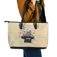 Personalized Father And Son Leather Tote Bag Gift for Dad - Wonder Print Shop