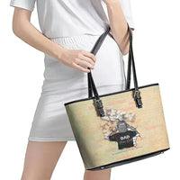 Personalized Father And Son Leather Tote Bag Gift for Dad - Wonder Print Shop