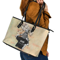 Personalized Father And Son Leather Tote Bag Gift for Dad - Wonder Print Shop