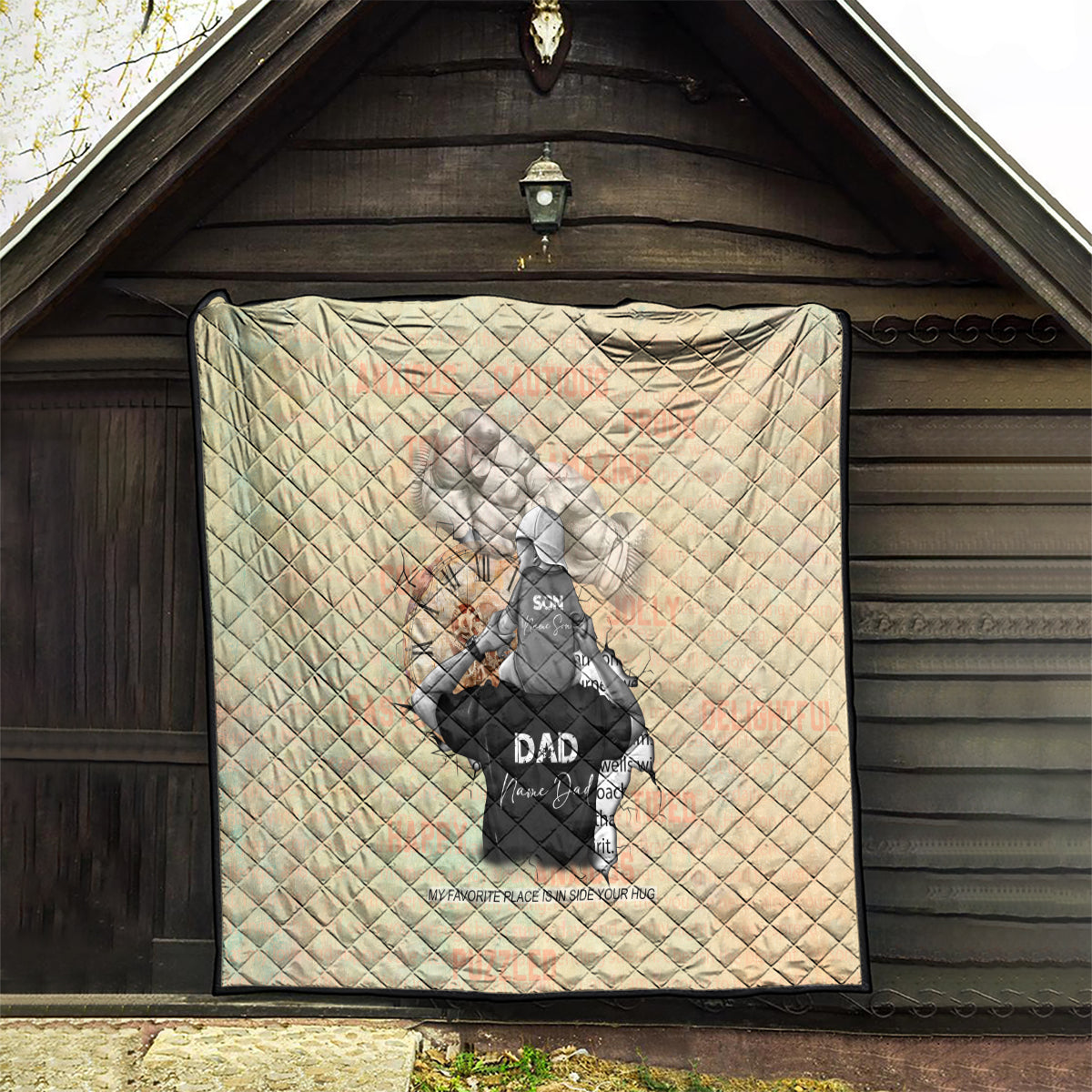 Personalized Father And Son Quilt Gift for Dad - Wonder Print Shop