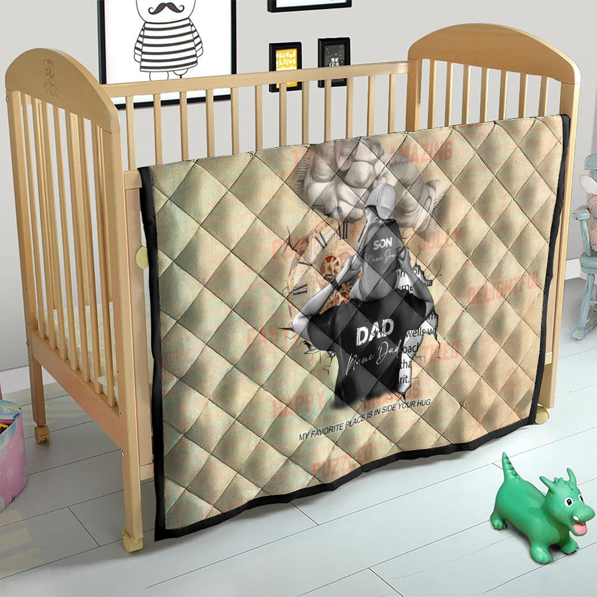 Personalized Father And Son Quilt Gift for Dad - Wonder Print Shop