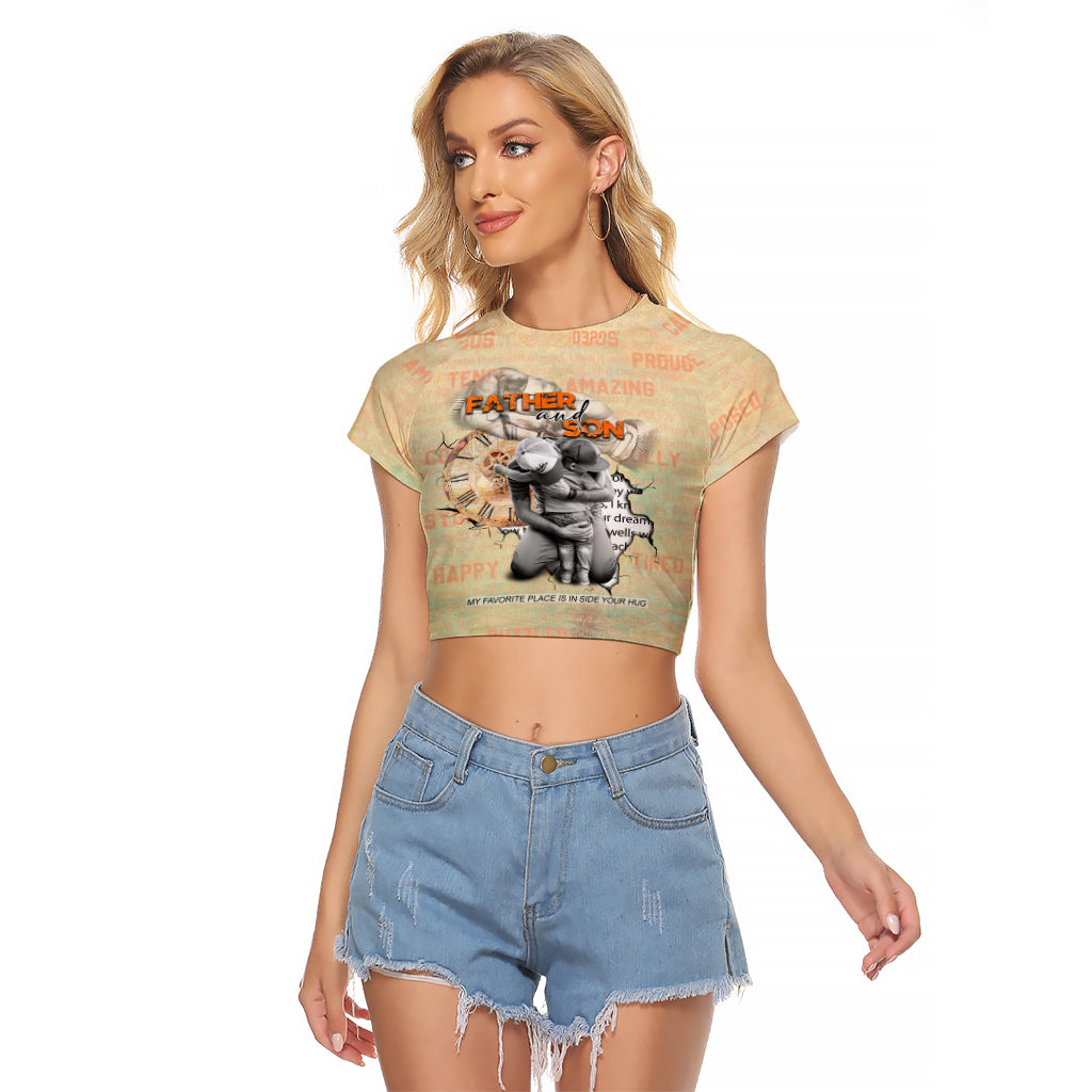 Personalized Father And Son Raglan Cropped T Shirt Gift for Dad - Wonder Print Shop