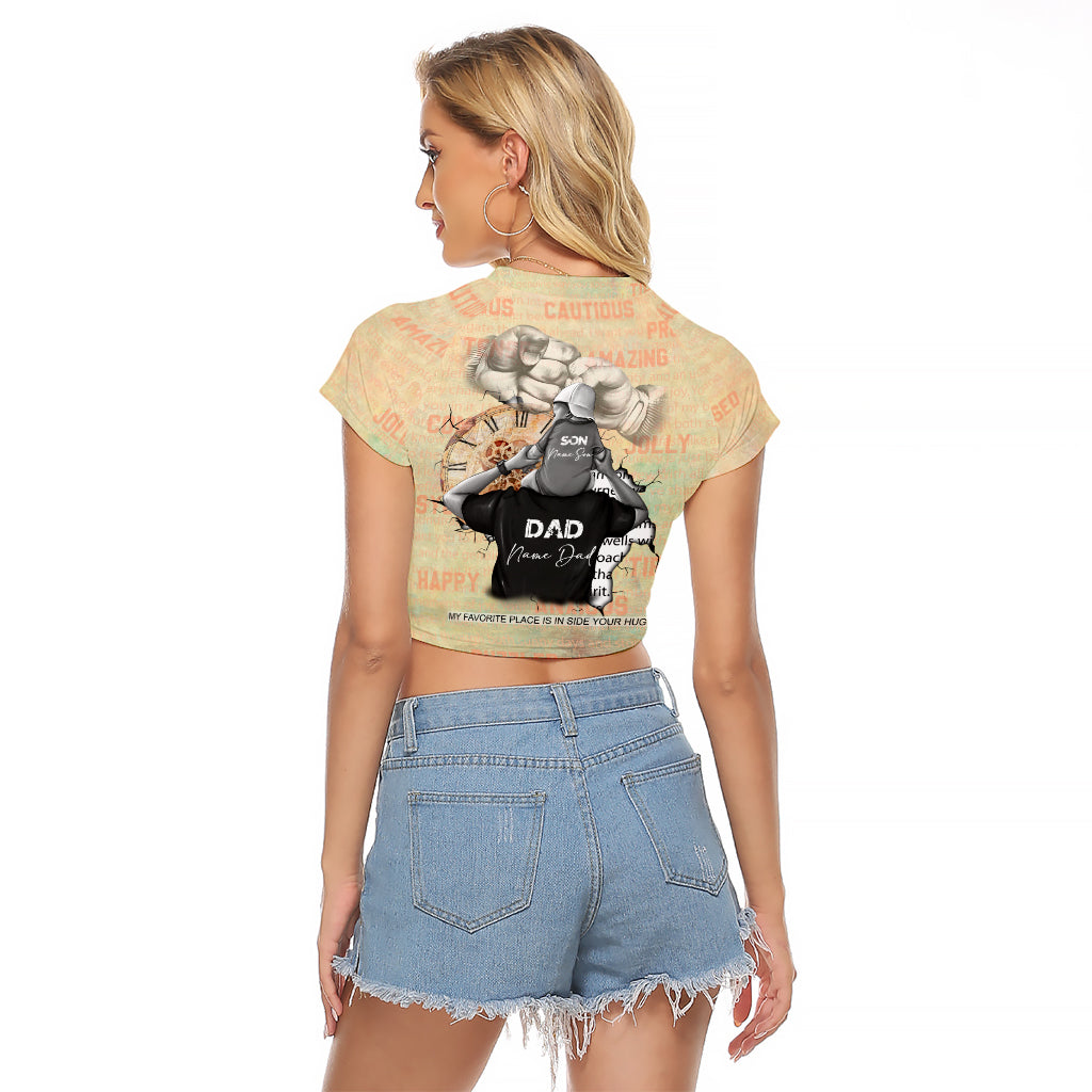 Personalized Father And Son Raglan Cropped T Shirt Gift for Dad - Wonder Print Shop