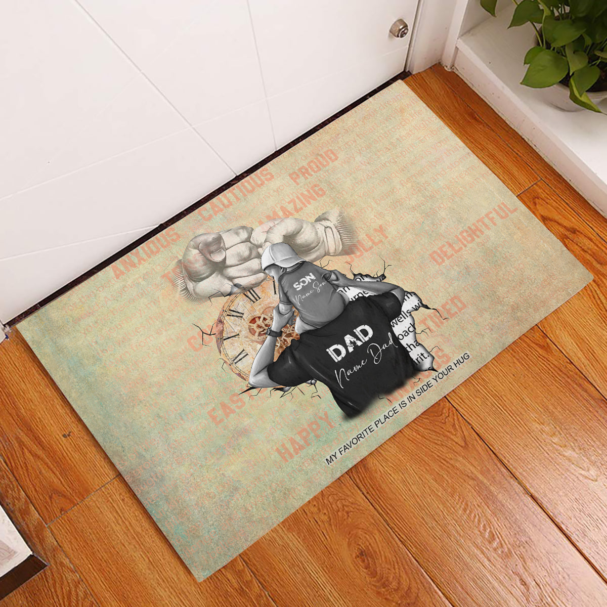 Personalized Father And Son Rubber Doormat Gift for Dad - Wonder Print Shop