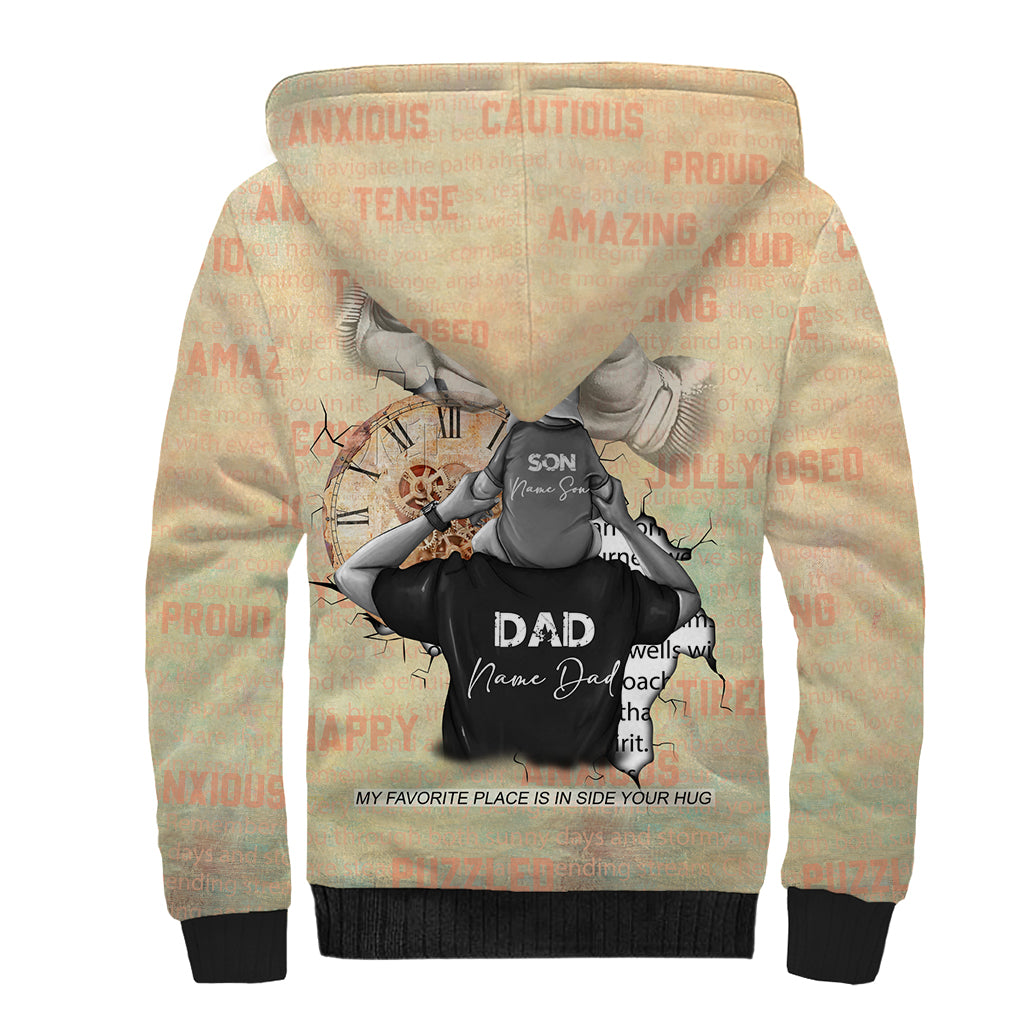 Personalized Father And Son Sherpa Hoodie Gift for Dad - Wonder Print Shop