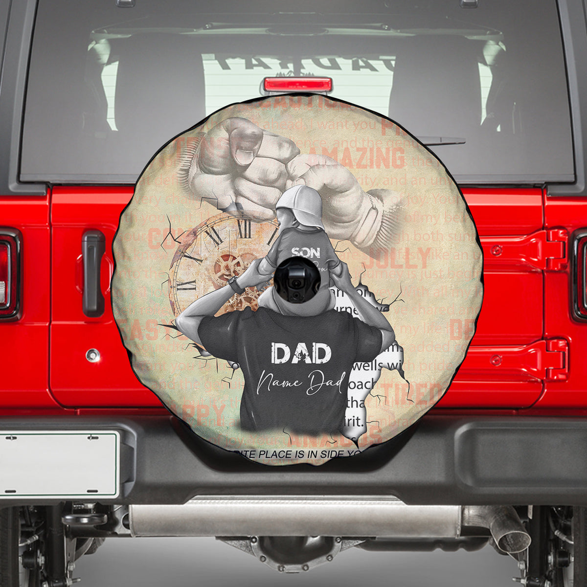 Personalized Father And Son Spare Tire Cover Gift for Dad - Wonder Print Shop