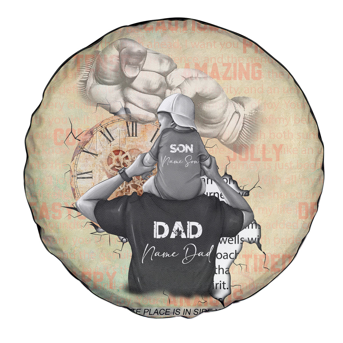 Personalized Father And Son Spare Tire Cover Gift for Dad - Wonder Print Shop