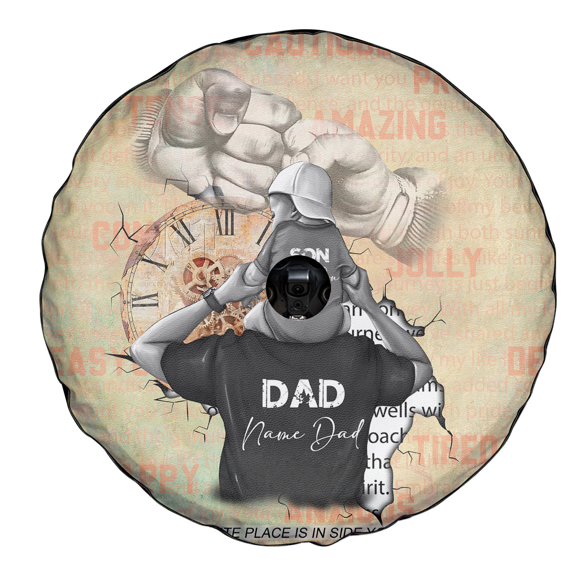Personalized Father And Son Spare Tire Cover Gift for Dad - Wonder Print Shop