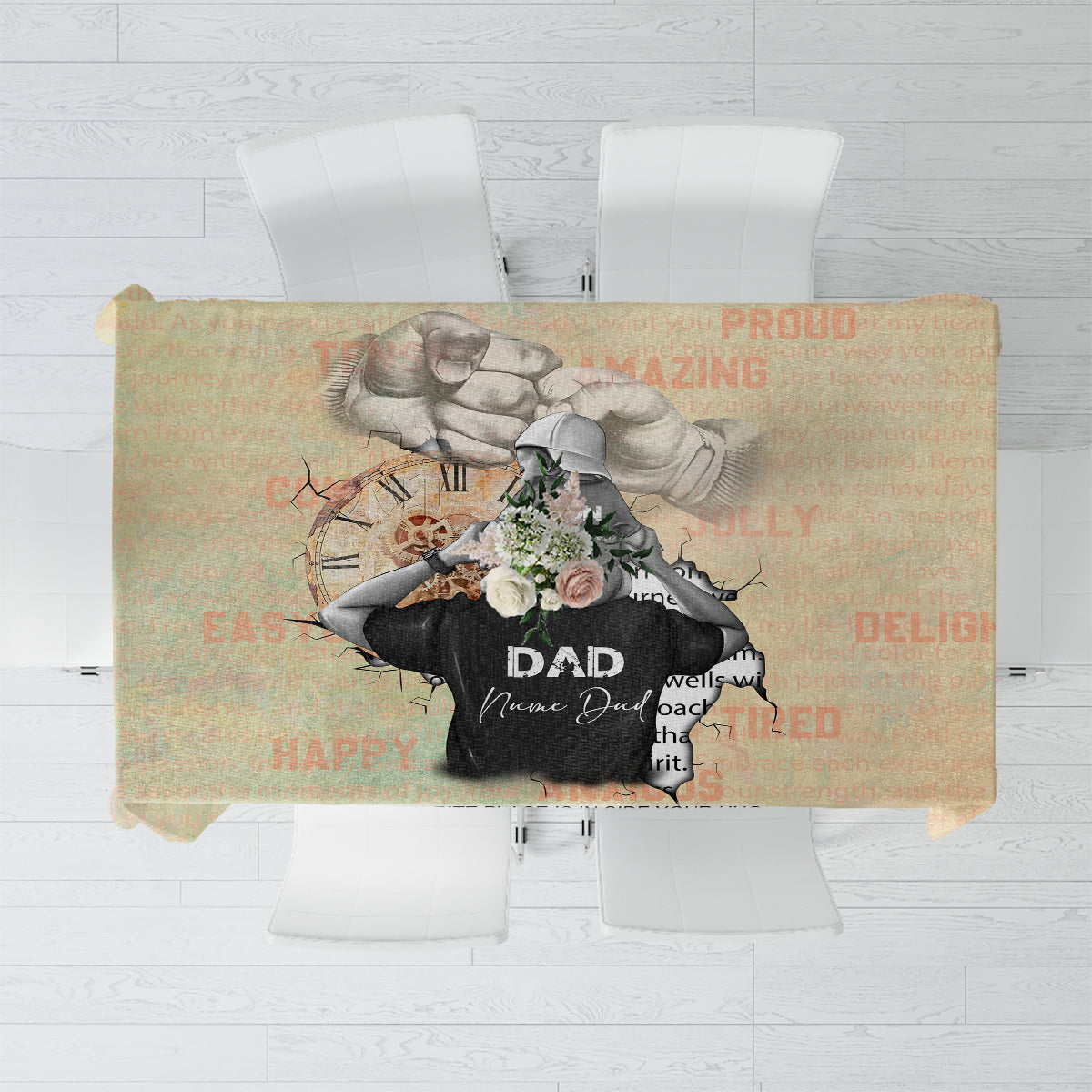 Personalized Father And Son Tablecloth Gift for Dad - Wonder Print Shop