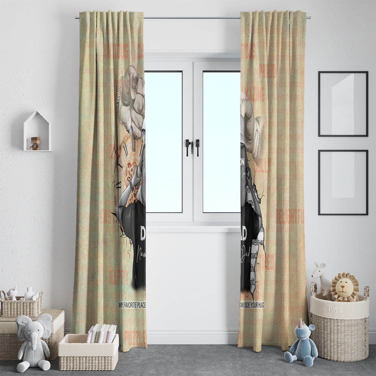 Personalized Father And Son Window Curtain Gift for Dad - Wonder Print Shop