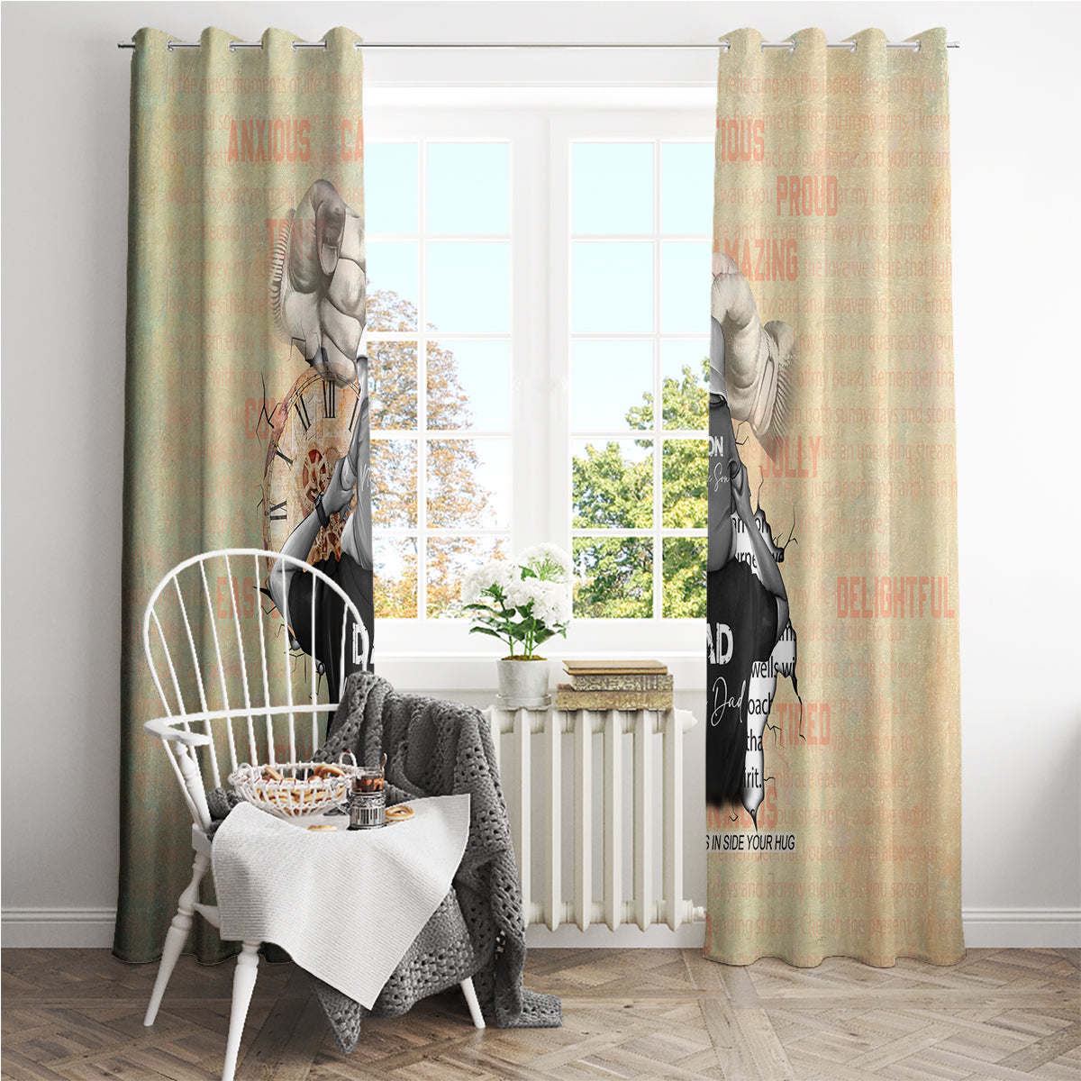 Personalized Father And Son Window Curtain Gift for Dad - Wonder Print Shop