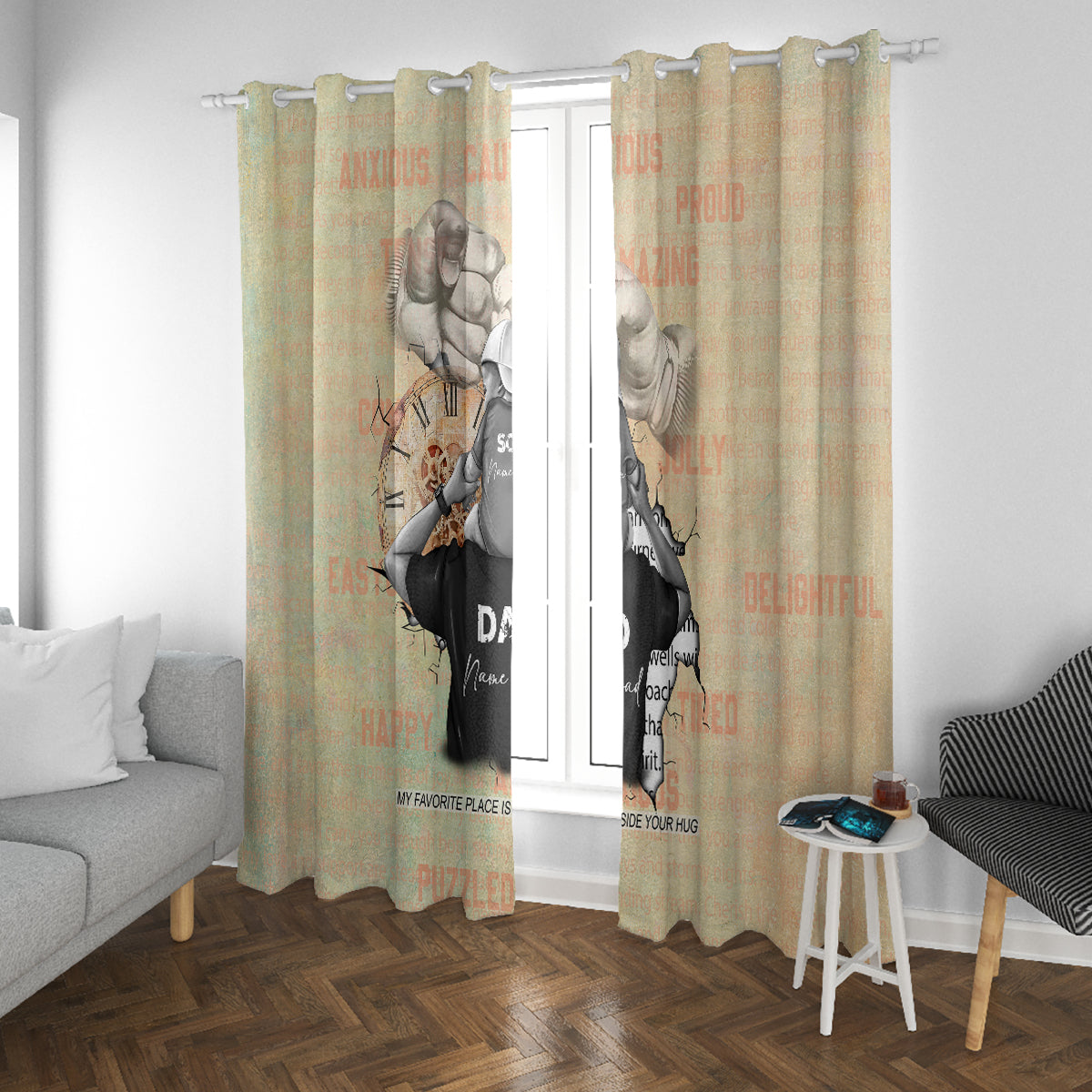 Personalized Father And Son Window Curtain Gift for Dad - Wonder Print Shop
