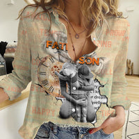 Personalized Father And Son Women Casual Shirt Gift for Dad - Wonder Print Shop