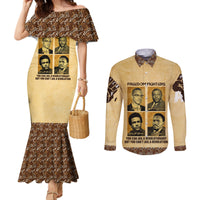 Freedom Fighters Couples Matching Mermaid Dress and Long Sleeve Button Shirt Civil Rights Leaders Revolution