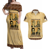 Freedom Fighters Couples Matching Off Shoulder Maxi Dress and Hawaiian Shirt Civil Rights Leaders Revolution - Wonder Print Shop