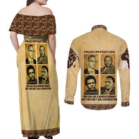 Freedom Fighters Couples Matching Off Shoulder Maxi Dress and Long Sleeve Button Shirt Civil Rights Leaders Revolution - Wonder Print Shop
