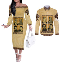Freedom Fighters Couples Matching Off The Shoulder Long Sleeve Dress and Long Sleeve Button Shirt Civil Rights Leaders Revolution