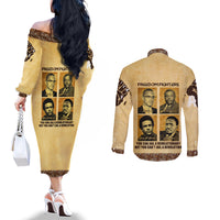 Freedom Fighters Couples Matching Off The Shoulder Long Sleeve Dress and Long Sleeve Button Shirt Civil Rights Leaders Revolution