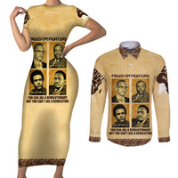 Freedom Fighters Couples Matching Short Sleeve Bodycon Dress and Long Sleeve Button Shirt Civil Rights Leaders Revolution - Wonder Print Shop