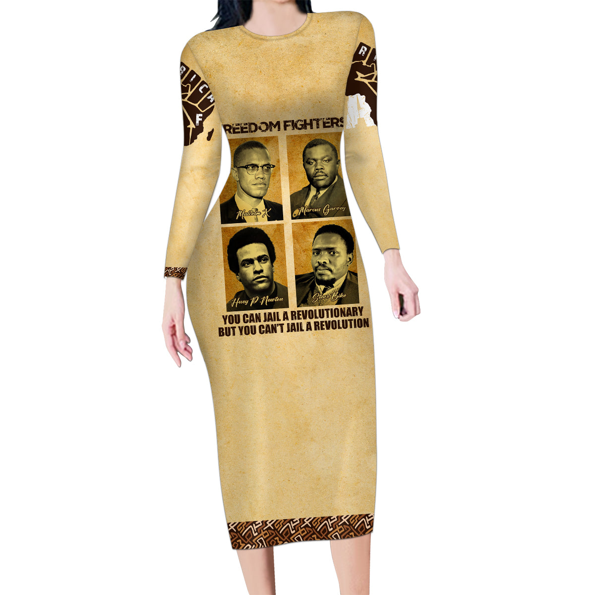 Freedom Fighters Family Matching Long Sleeve Bodycon Dress and Hawaiian Shirt Civil Rights Leaders Revolution - Wonder Print Shop