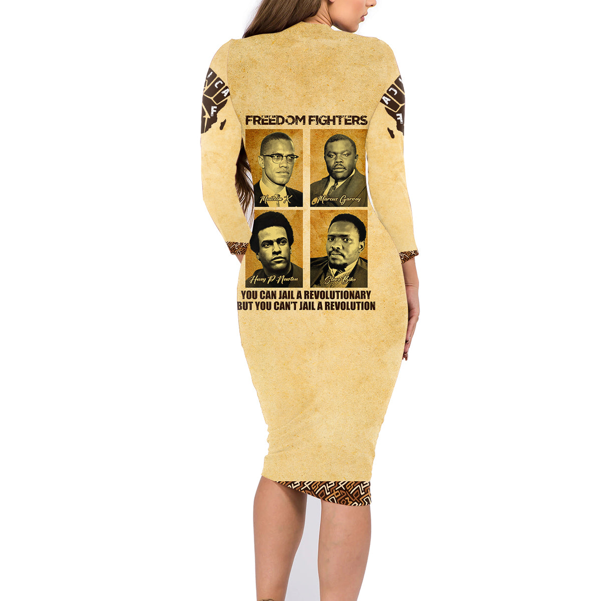 Freedom Fighters Family Matching Long Sleeve Bodycon Dress and Hawaiian Shirt Civil Rights Leaders Revolution - Wonder Print Shop