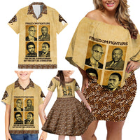 Freedom Fighters Family Matching Off Shoulder Short Dress and Hawaiian Shirt Civil Rights Leaders Revolution - Wonder Print Shop